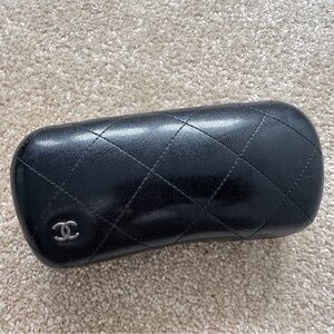 CHANEL Black Quilted Eyewear Case